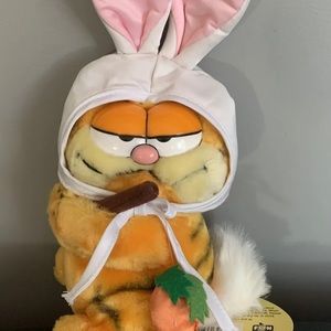 Vintage 1978 1981 Dakin GARFIELD EASTER BUNNY 8" FISHING CARROT Plush NEW W/TAGS